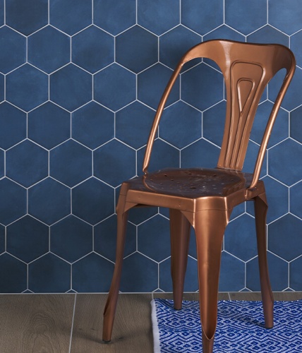 Ca Pietra Medina Hexagon Porcelain Navy Blue